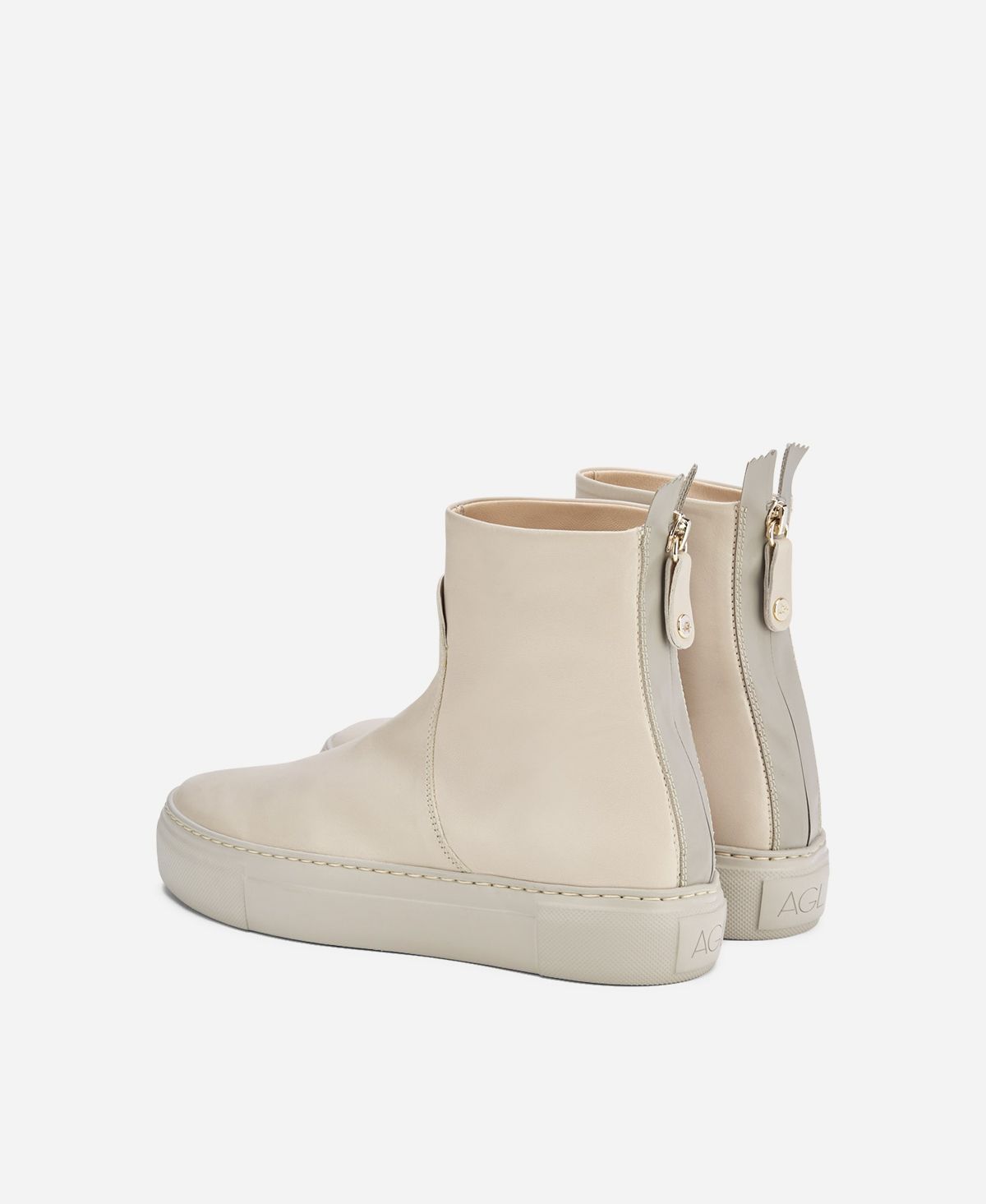 Agl Stivaletto sneaker in pelle Crema MEGHAN BOOTIE Italy
