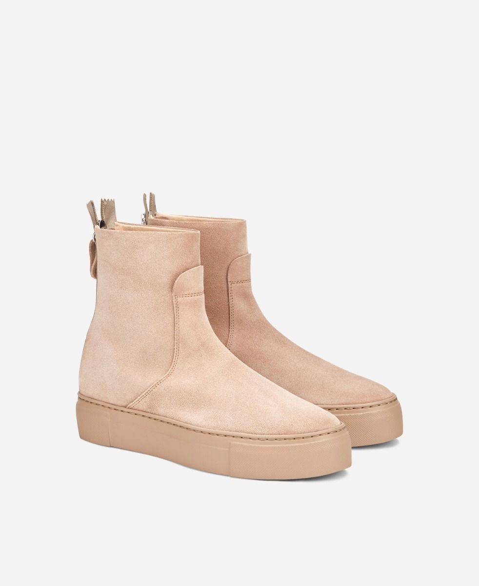 Agl Stivaletto sneaker in velour Beige MEGHAN BOOTIE Italia