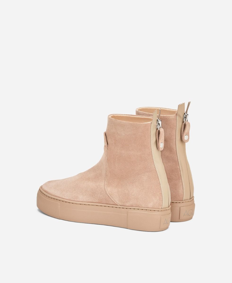 Agl Stivaletto sneaker in velour Beige MEGHAN BOOTIE Italia
