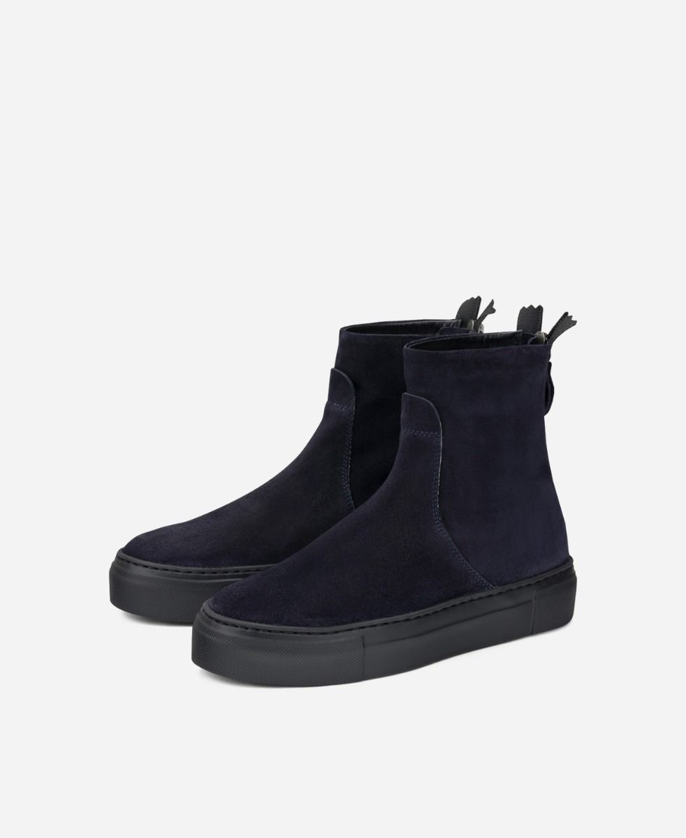 Agl Stivaletto sneaker in velour Blu MEGHAN BOOTIE Nuovo