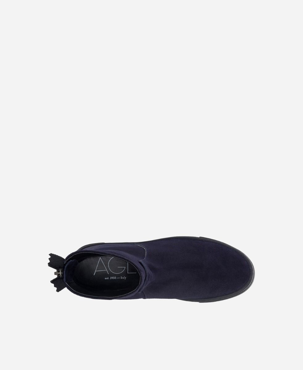 Agl Stivaletto sneaker in velour Blu MEGHAN BOOTIE Nuovo