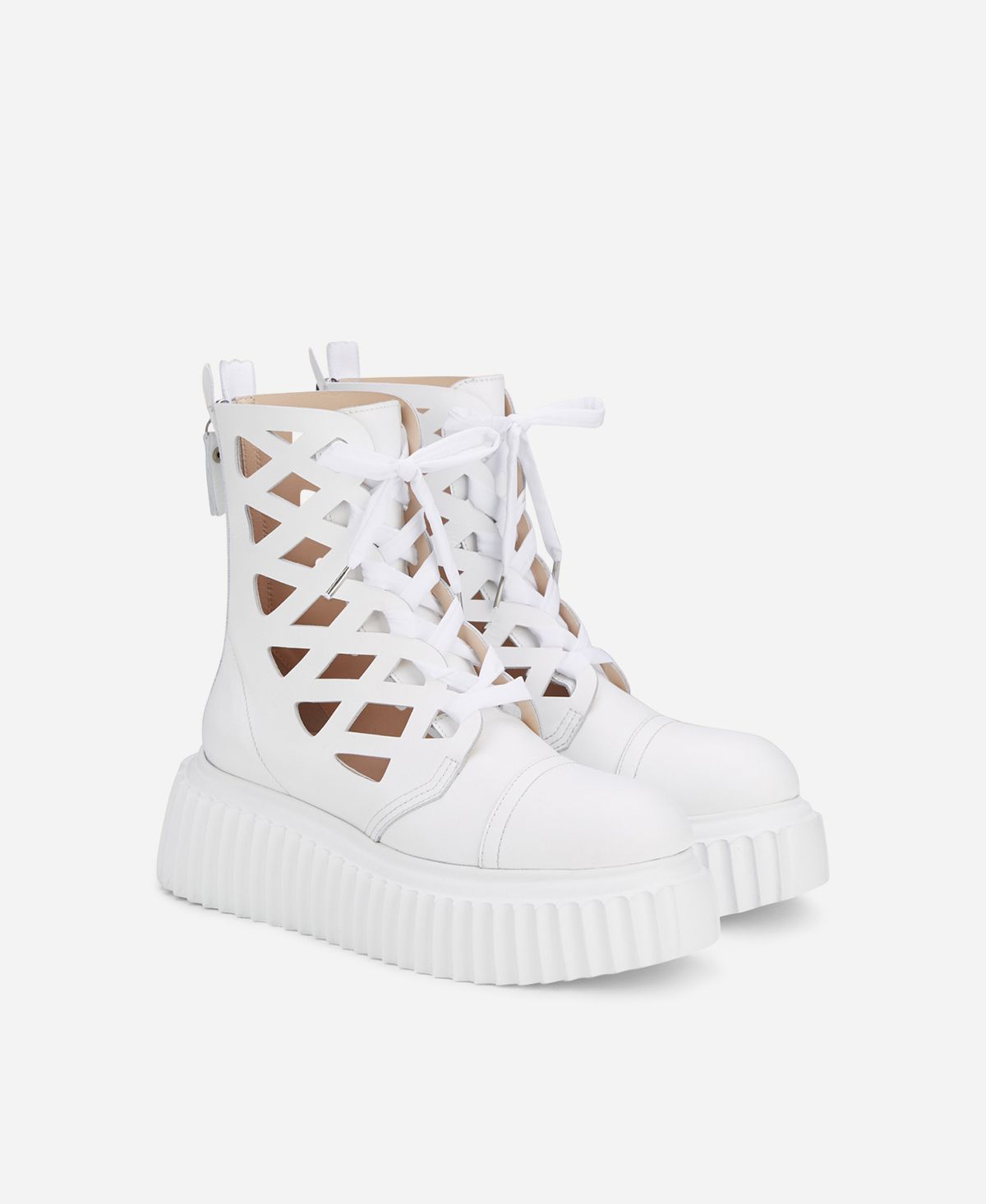 Agl Stivaletto in pelle laserata Bianco Viggy Promozione Limitata