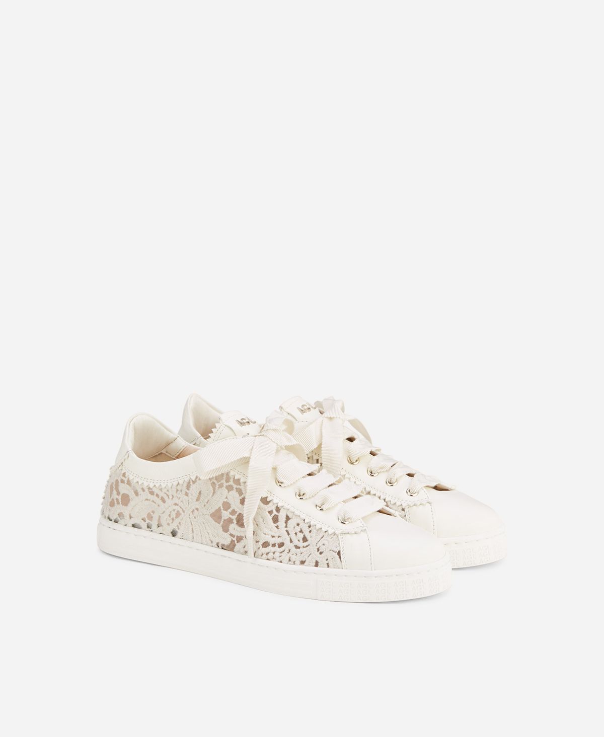 Agl Sneaker in pizzo Bianco Sade Fabric Online