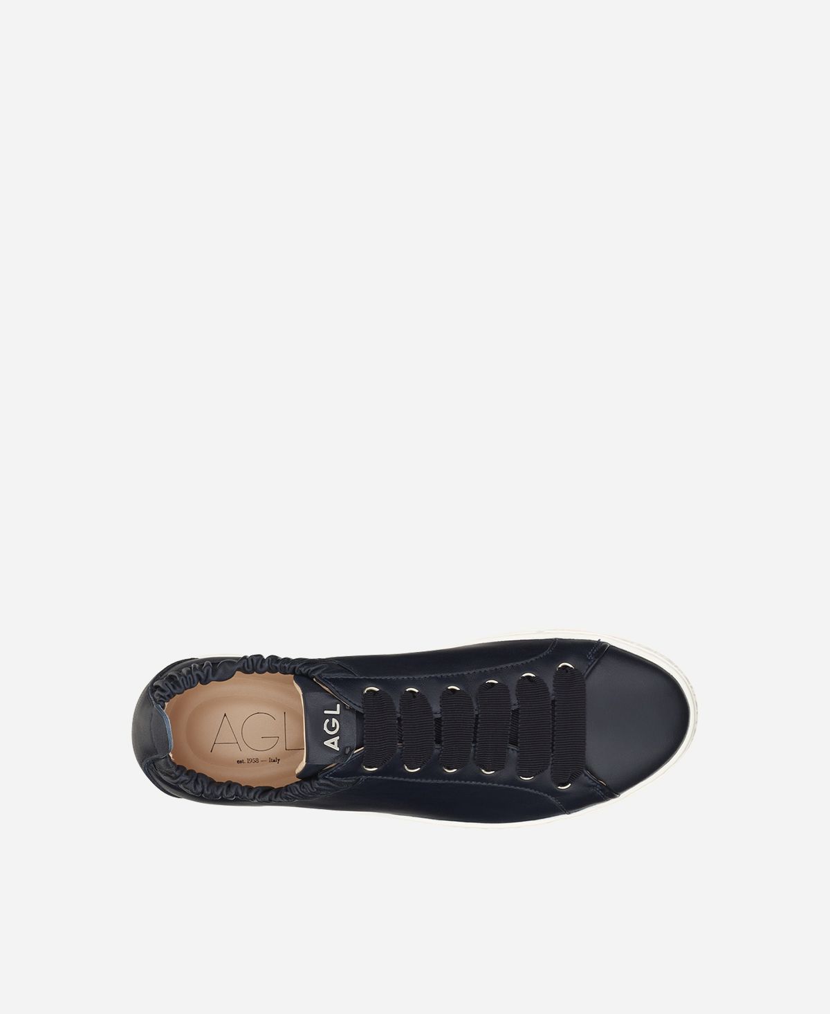 Agl Sneaker in pelle con elastico Blu SUZIE In Vendita