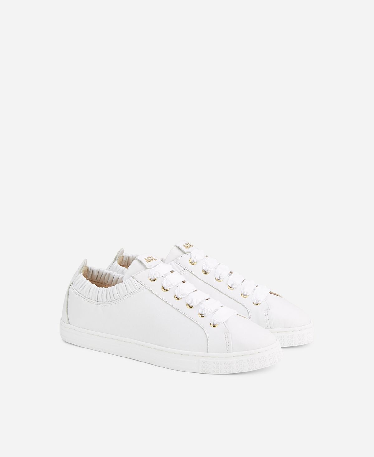 Agl Sneaker in pelle con elastico Bianco Suzie Saldi