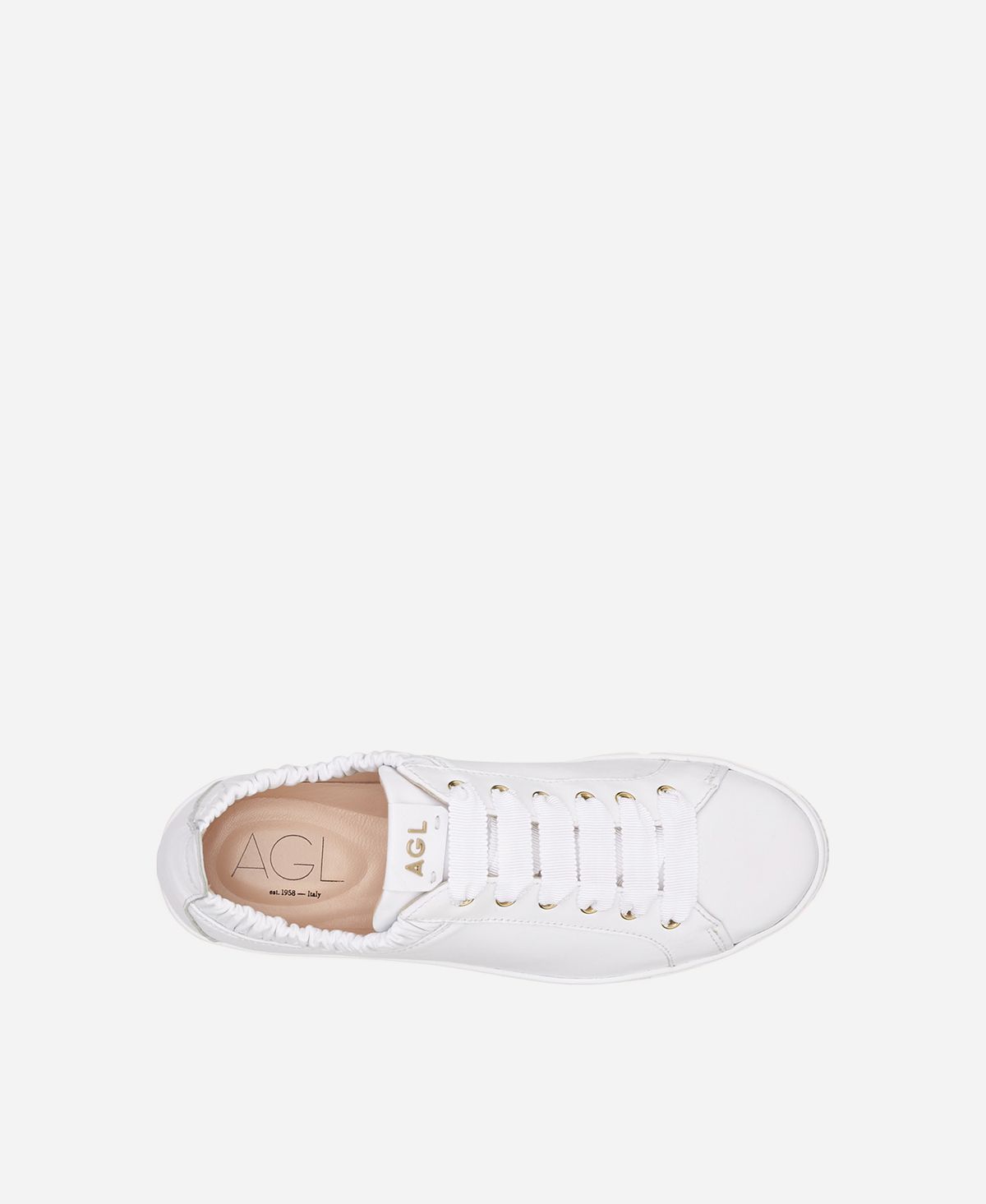 Agl Sneaker in pelle con elastico Bianco Suzie Saldi