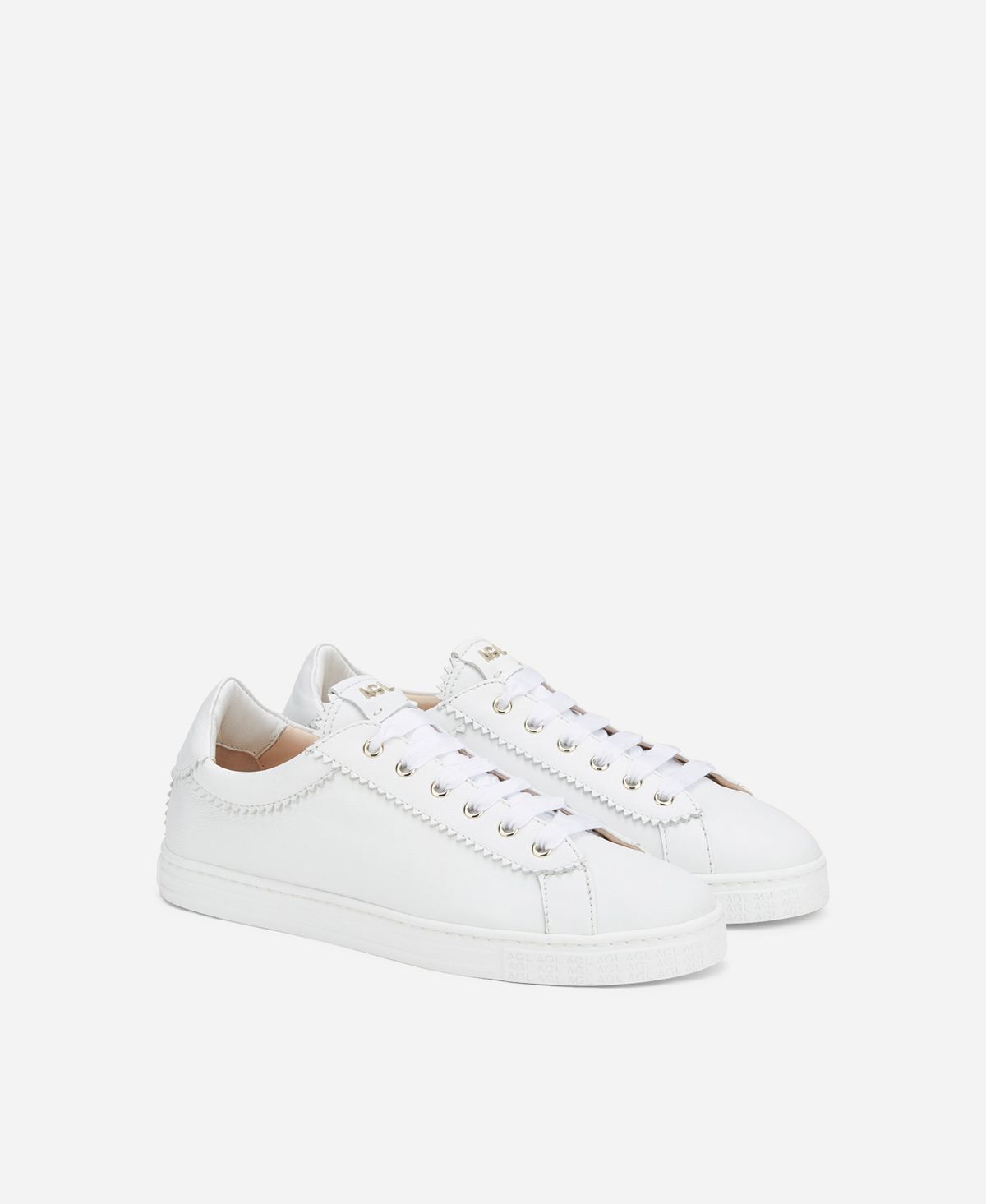 Agl Sneaker in pelle con elastico Bianco Sade Vendita Calda