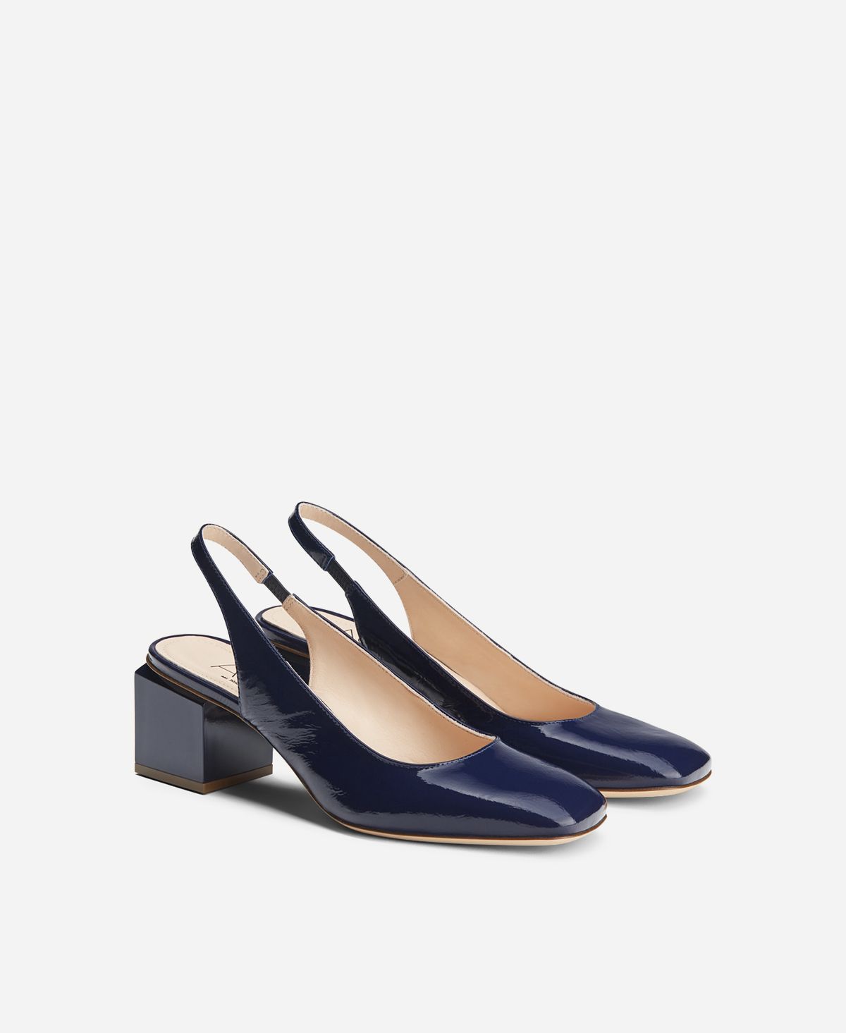 Agl Slig back con tacco a cubo Blu notte Angie Sling B In Saldo