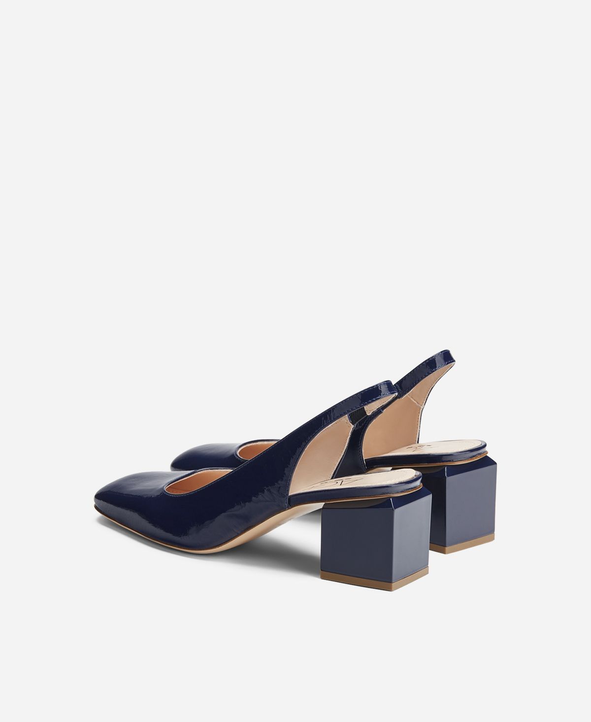 Agl Slig back con tacco a cubo Blu notte Angie Sling B In Saldo