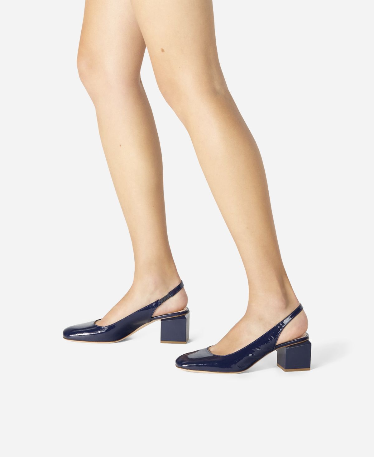 Agl Slig back con tacco a cubo Blu notte Angie Sling B In Saldo