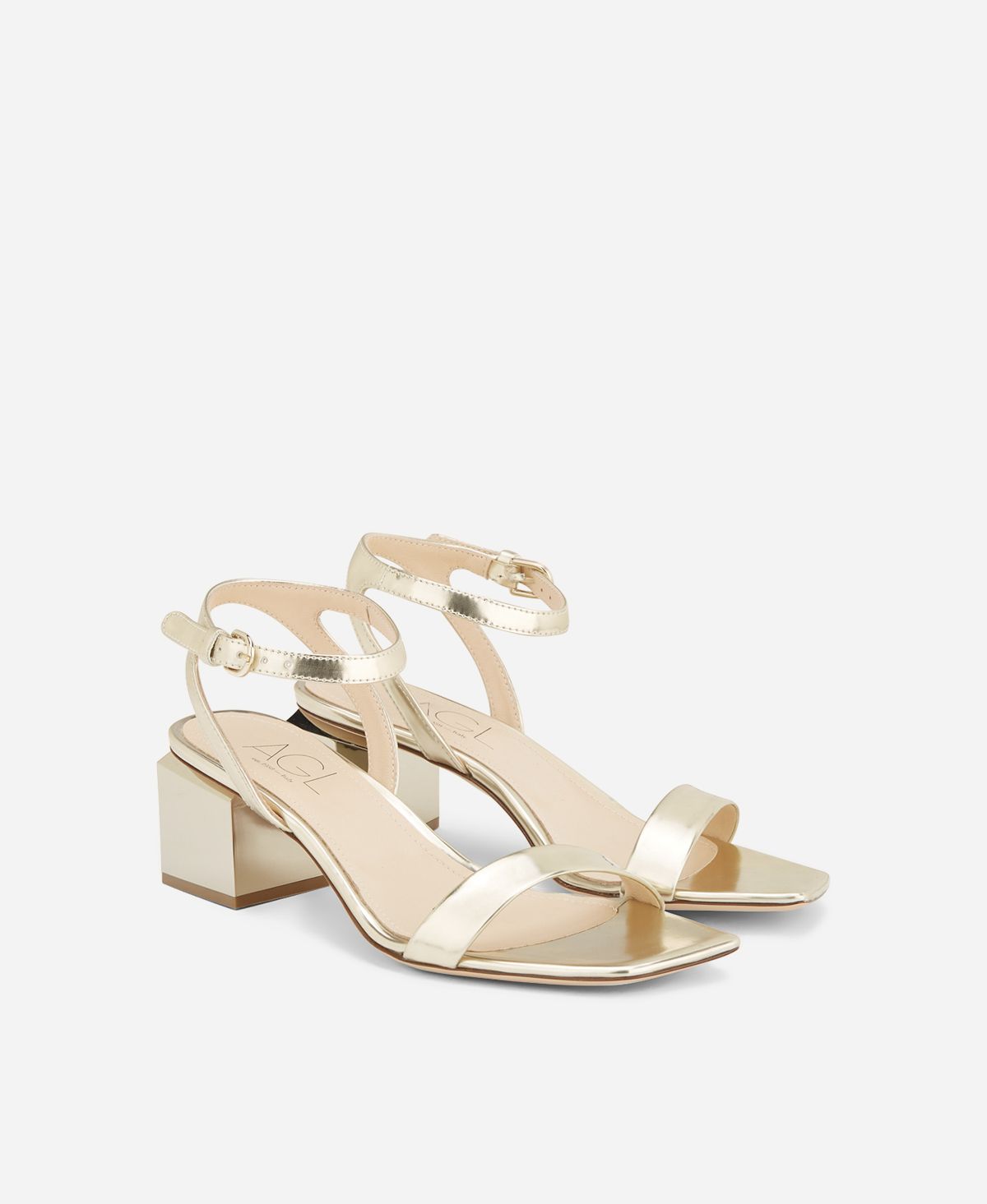 Agl Sandalo con tacco cubico Oro Angie Moda