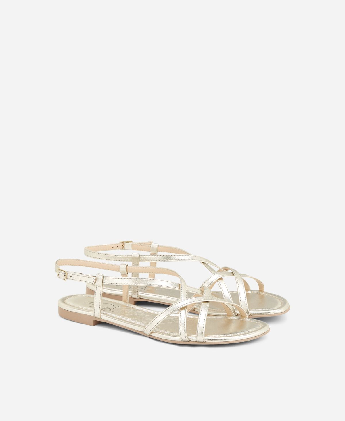 Agl Sandalo in pelle metal Platino Summer Straps In Linea