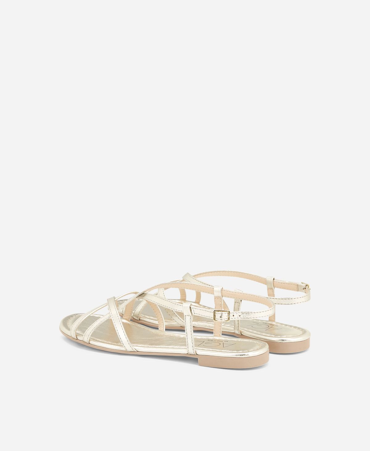 Agl Sandalo in pelle metal Platino Summer Straps In Linea