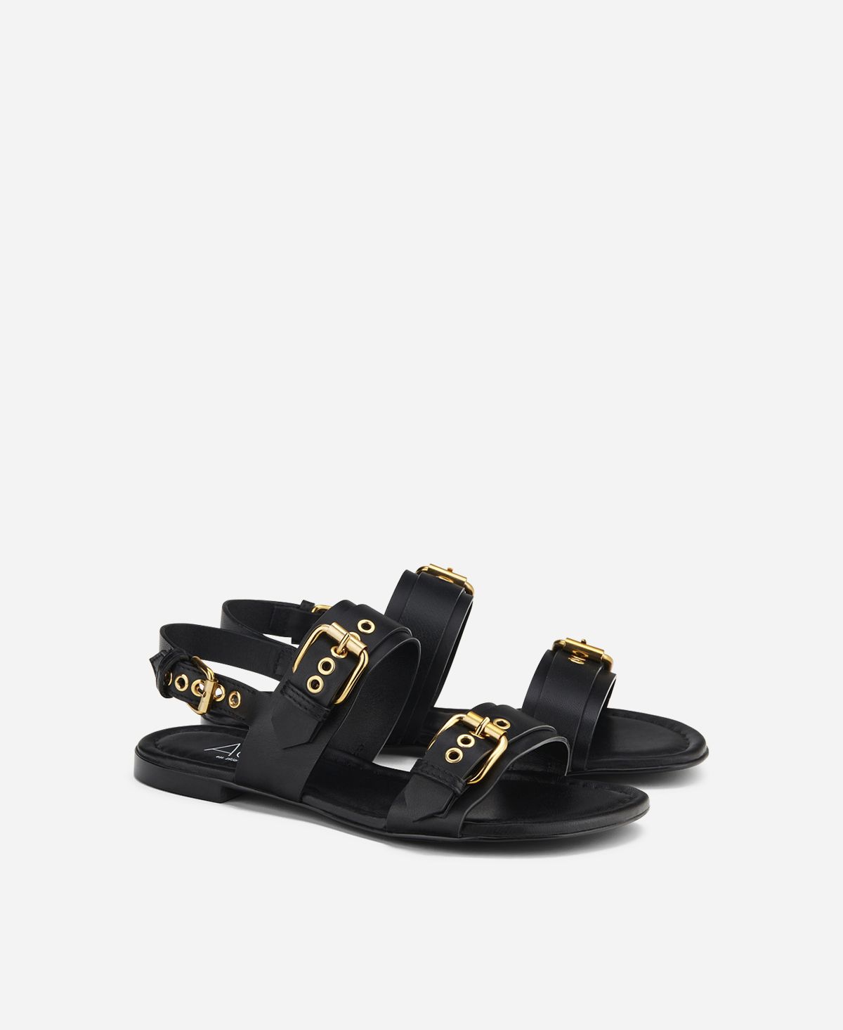 Agl Sandalo con fibbie Nero Summer Multi Buckles Qualità