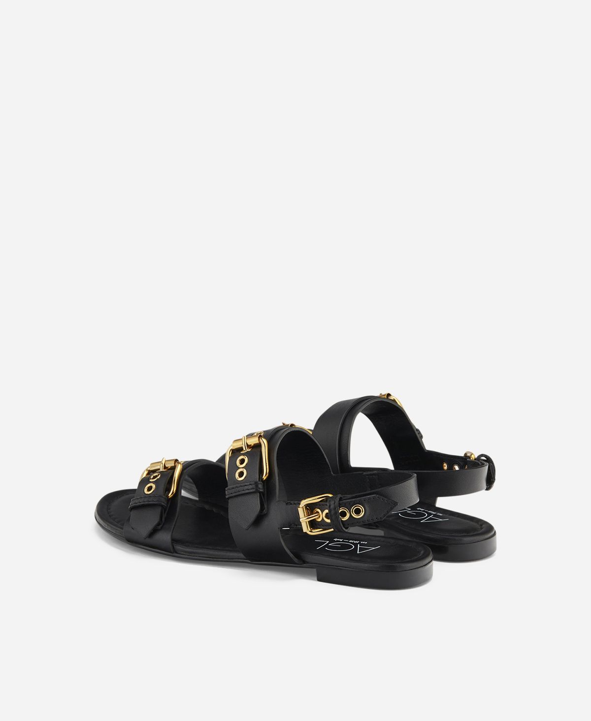 Agl Sandalo con fibbie Nero Summer Multi Buckles Qualità