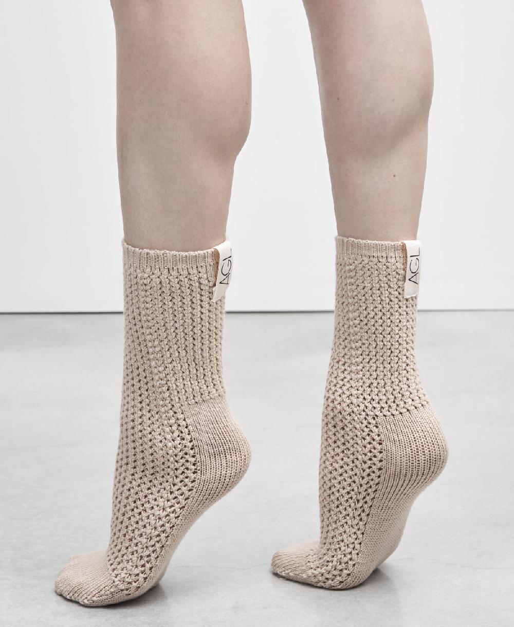 Agl Calze di lana Beige SOCK Sottocosto