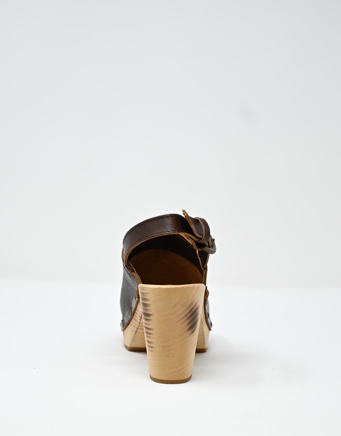 Wally Walker zoccolo in pelle dark chestnut Olandflex by astorflex Promozione