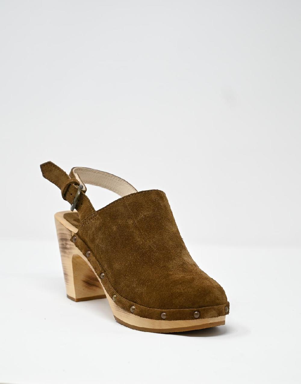 Wally Walker zoccolo in pelle scamosciata dark chestnut Olandflex by astorflex Pezzi Unici