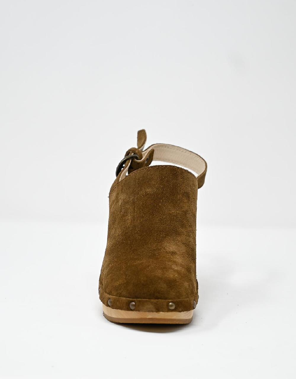 Wally Walker zoccolo in pelle scamosciata dark chestnut Olandflex by astorflex Pezzi Unici
