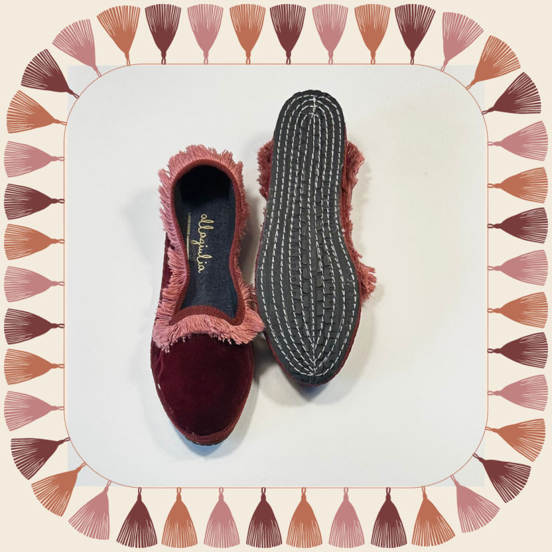 Allagiulia Friù Venezia BORDEAUX Frangia ROSA In Saldo